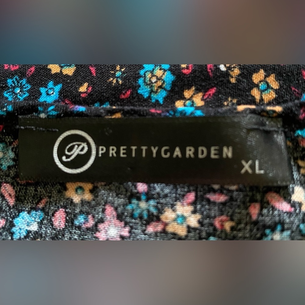 PRETTYGARDEN floral ditzy maxi dress short flutter sleeves v-neck NEW size XL - Picture 5 of 9